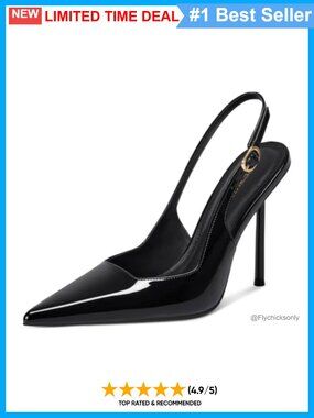 Pointed Toe Stiletto High Heel Slingback Pumps Adjustable Buckle